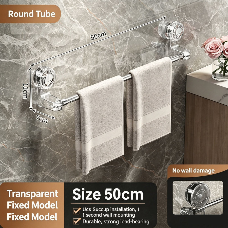 No Drill Fixed Wall Hanging Slipper Holder, Drainage Shoe Storage Rack For Toilet & Bathroom, Clear Transparent Fixed Type, 50cm, Durable Household Tidying Equipment