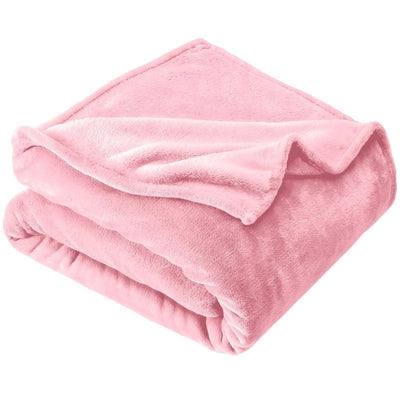 Soft Flannel Fleece Mini Throw Blanket, Light Warm Plush Cover For Daily Use, Pink, 70X100cm, Size XS, Convenient Portable Home Rug
