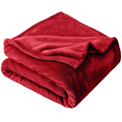 Warm Lightweight Flannel Fleece Blanket, Super Soft Plush Cover For Indoor Rest & Leisure, Red, 180X200cm, Size XL, Ideal For Night Time Use