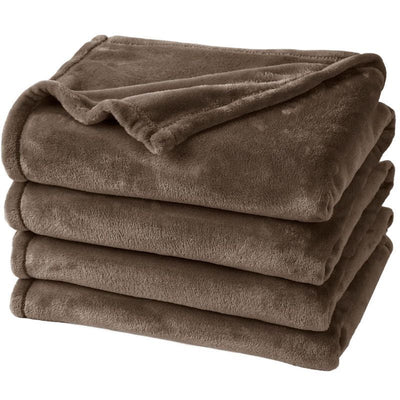 Tiny Flannel Fleece Cuddle Blanket, Light Soft Plush Mini Throw For Multi Scenarios, Coffee, 45X65cm, Size XXS, Portable Small Blanket