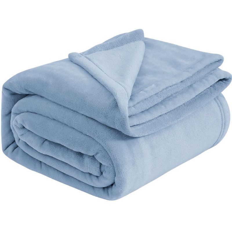 Tiny Flannel Fleece Cuddle Blanket, Light Soft Plush Mini Throw For Multi Scenarios, Sky Blue, 45X65cm, Size XXS, Portable Small Blanket