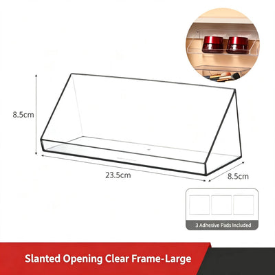 Acrylic Cosmetic Storage Organiser, Slant Open Clear Makeup Box For Vanity & Bathroom Mirror Cabinet, Large Size, Neat Storage For Brushes & Lipsticks