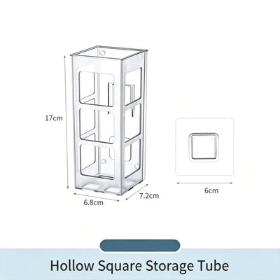Hollow Square Acrylic Storage Tube, Multi-Purpose Holder For Makeup Brushes & Cosmetics