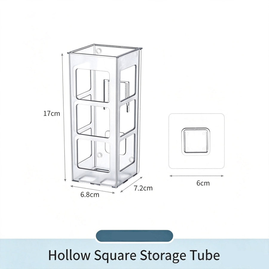 Hollow Square Acrylic Storage Tube, Multi-Purpose Holder For Makeup Brushes & Cosmetics