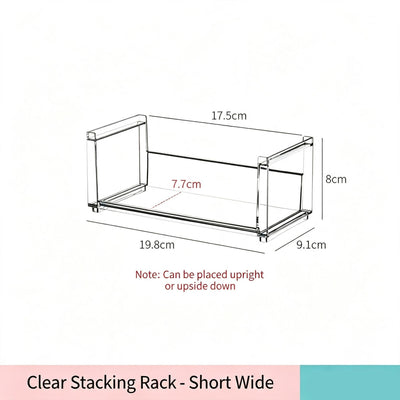 Simple Clear Acrylic Tier Shelf, Short Wide Design For Cosmetic Display