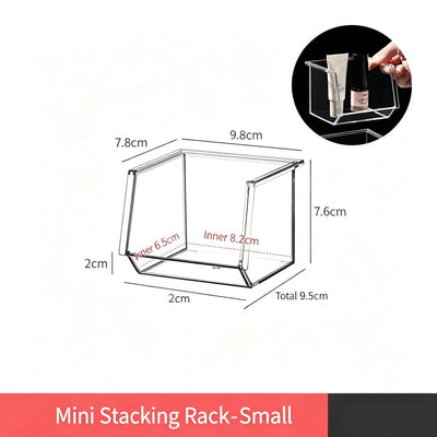 Stackable Mini Acrylic Storage Rack, Small Size For Vanity And Bathroom Cabinet