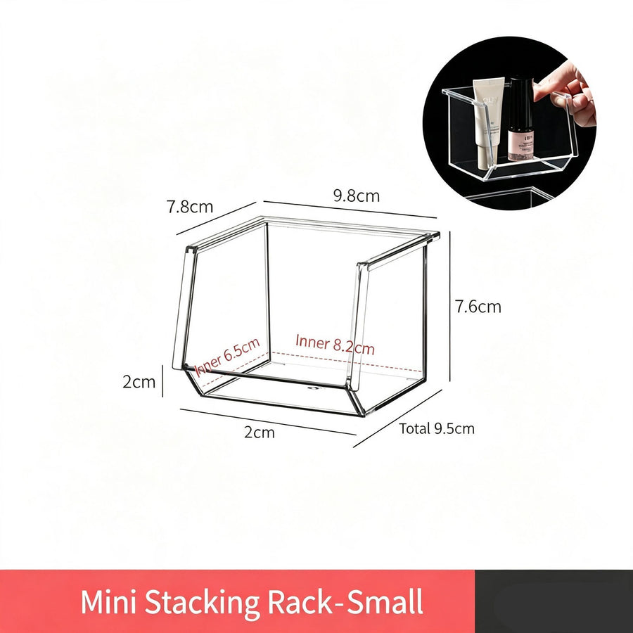 Stackable Mini Acrylic Storage Rack, Small Size For Vanity And Bathroom Cabinet
