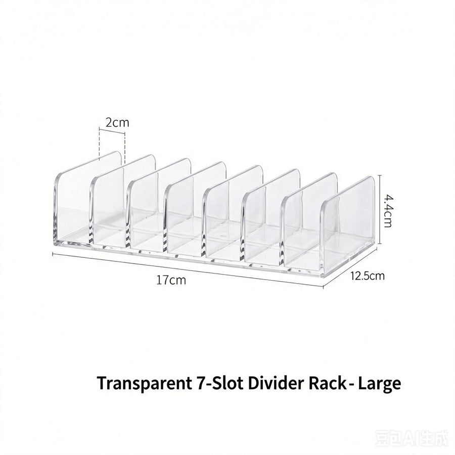 7 Grid Eyeshadow Storage Rack, Large Size Clear Acrylic Makeup Organiser