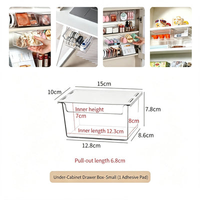 Under Cabinet Hanging Drawer Box, Small Size Clear Acrylic Cosmetic Organiser