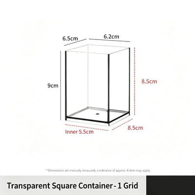 Clear Square Storage Tube, 1 Compartment Acrylic Cosmetic Holder