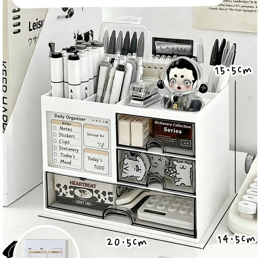 Multi Compartment Desktop Planner Storage Set, Thickened Non Toxic Desk Organiser, Elegant Table Container For Effortless Home Tidying