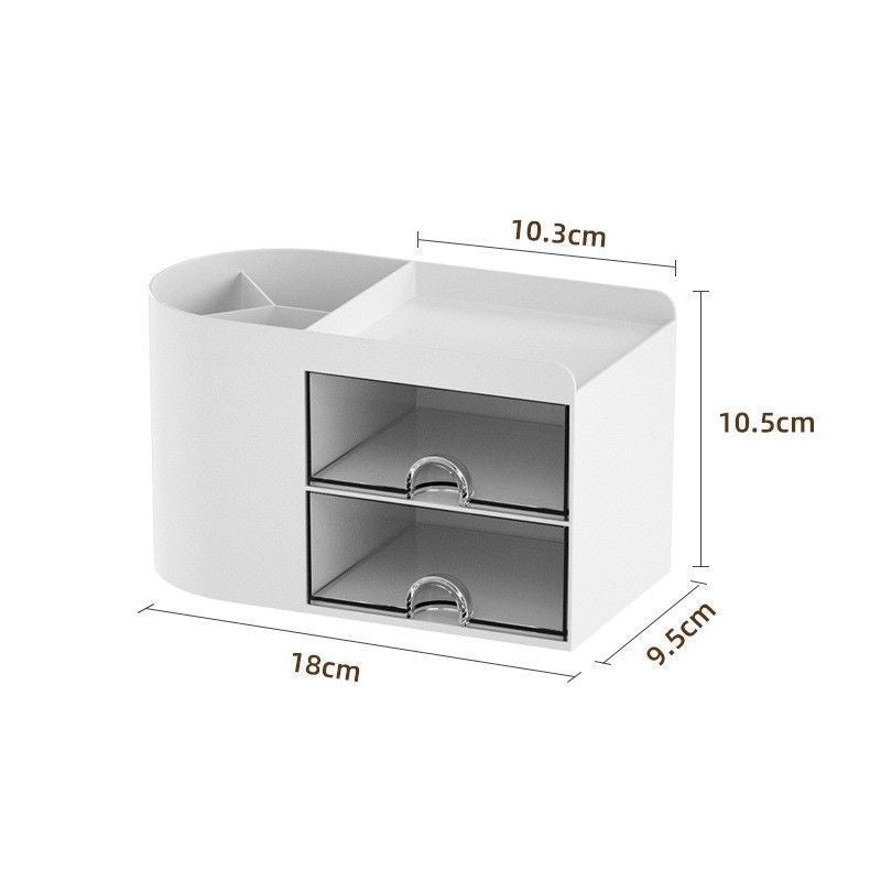 White Semicircle Desktop Storage Container, Thickened Non-Toxic Desk Organiser, Adorable Holder For Collecting Tiny Desk Gadgets