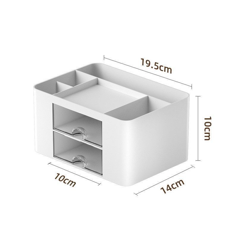 White Seven Grid Desktop Storage Tray, Thickened Non-Toxic Organiser, Large Capacity Rack For Systematic Stationery Arrangement