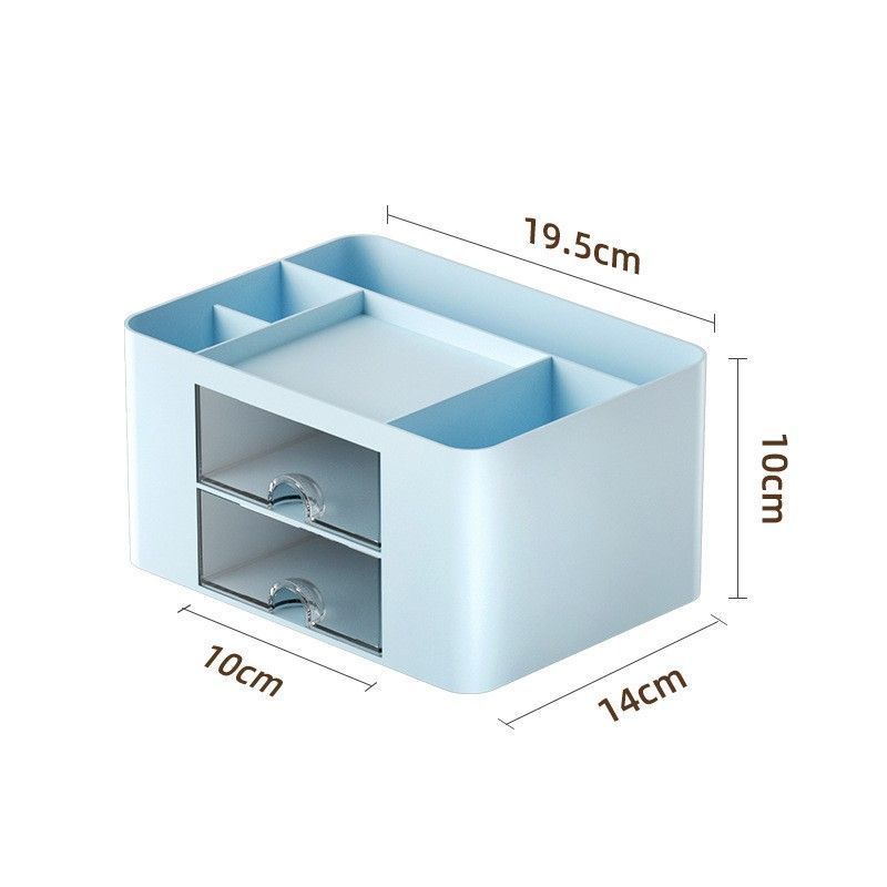 Blue Seven Compartment Desk Storage Organiser, Thickened Non-Toxic Container, Household Caddy To Maintain Permanent Desktop Order