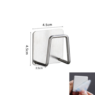 No Drill Wall Mounted Bathroom Sponge Holder, Household Basin Storage Hook, Silver 45mm, Keep Bathroom Tidy And Maximize Space