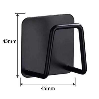 Drill-Free Wall Hanging Bath Sponge Rack, Bathroom Storage Organiser, Black 45mm, Create Neat And Fresh Washroom Environment