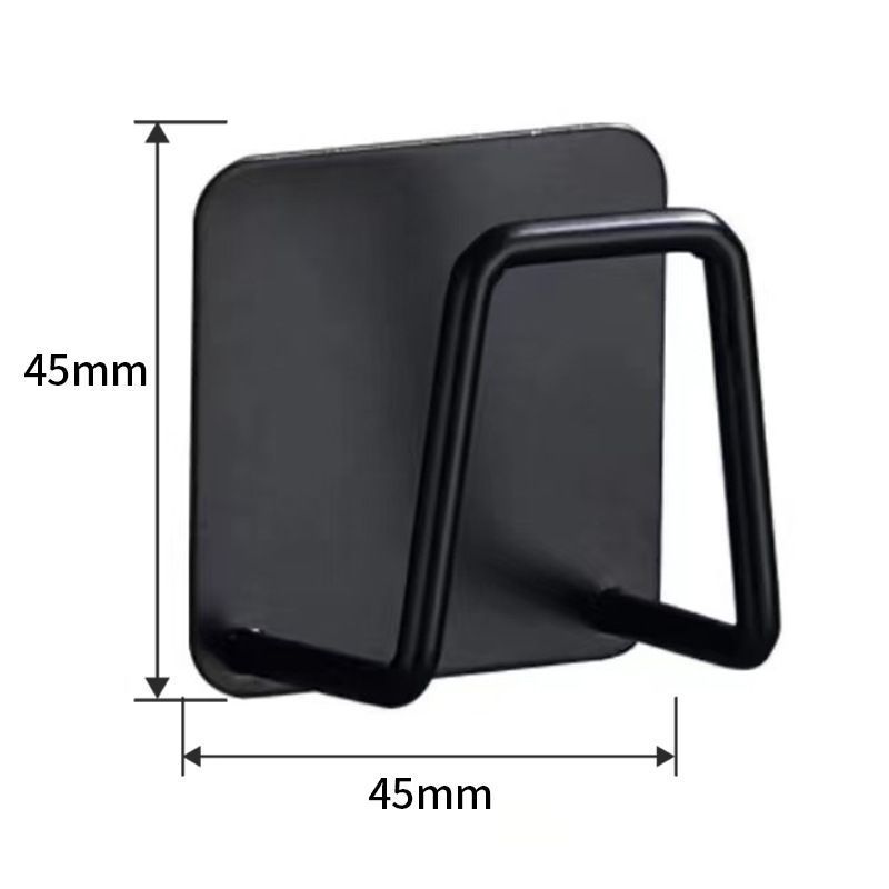 Drill-Free Wall Hanging Bath Sponge Rack, Bathroom Storage Organiser, Black 45mm, Create Neat And Fresh Washroom Environment