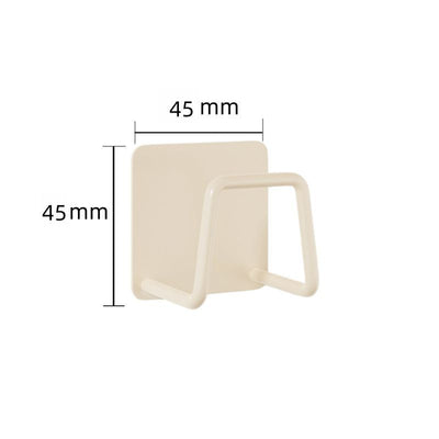 Self Adhesive No Punch Sponge Hanger, Bathroom Basin Accessory Holder, White 45mm, Practical Solution For Orderly Home Bathroom