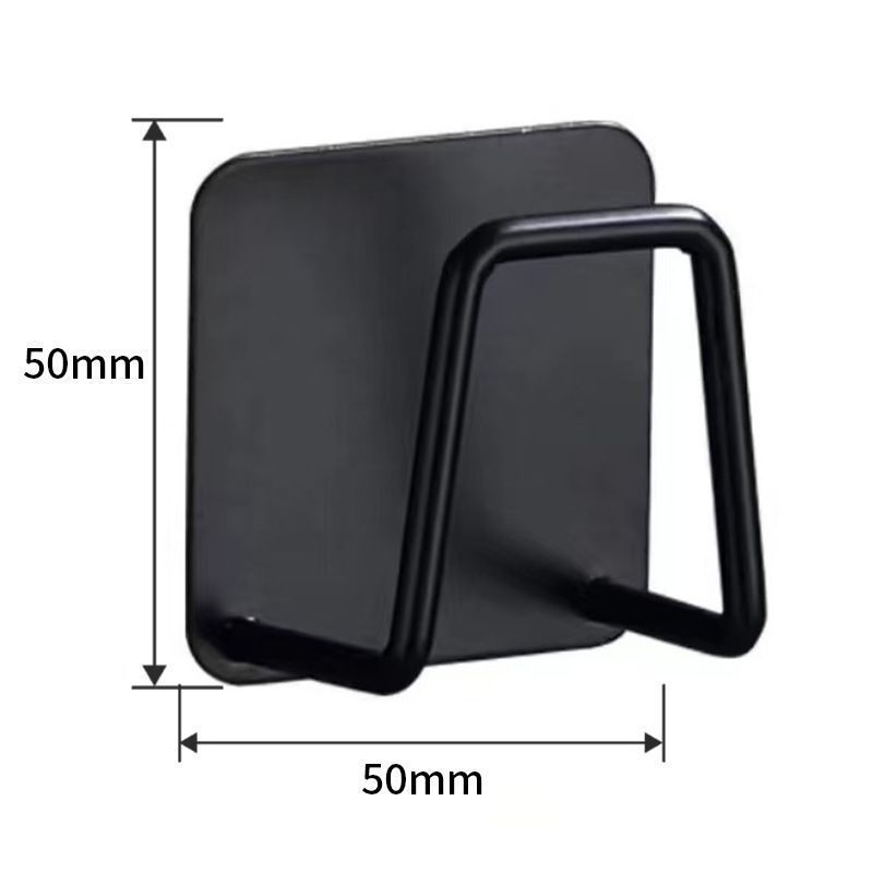 Punch-Free Wall Hanging Sponge Organiser, Bathroom Basin Storage Rack, Black 50mm, Free Up Counter Space For Relaxing Bath Time