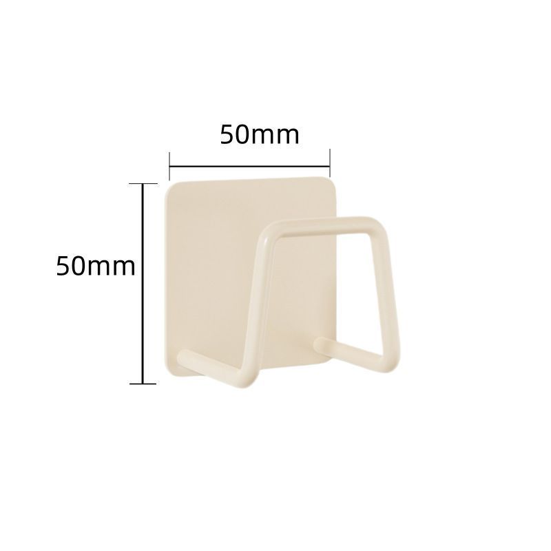 Self-Adhesive Wall Mount Sponge Holder, Bathroom Storage Hanger, White 50mm, Ideal For Stylish Minimalist Home Bathrooms