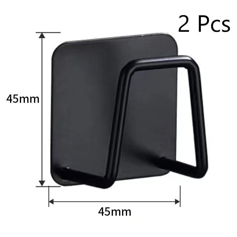 Drill-Free Wall Hanging Bath Sponge Rack, Bathroom Storage Organiser, Black 45mm 2 Pack, Perfect For Jointly Organising Washroom Gadgets
