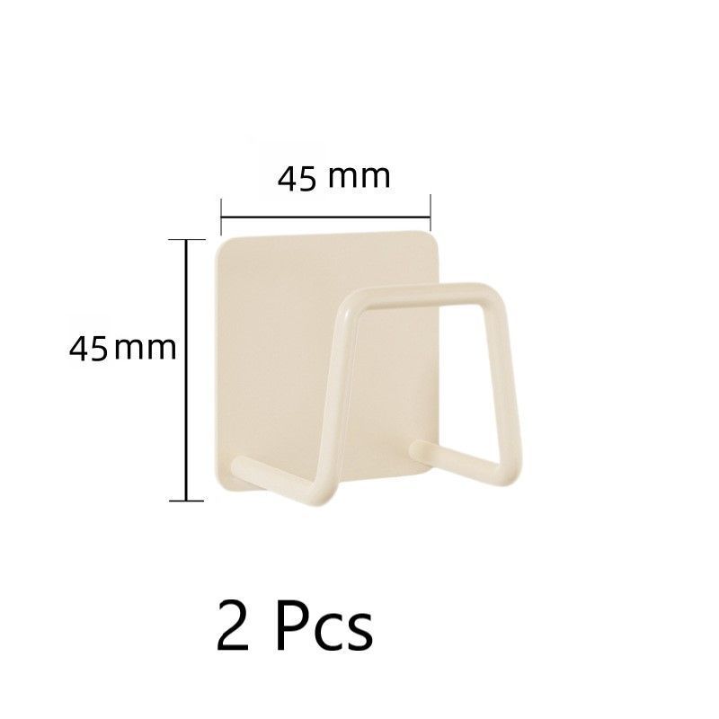 Self Adhesive No Punch Sponge Hanger, Bathroom Basin Accessory Holder, White 45mm 2 Pack, Handy Storage Combo For Neat Bath Space