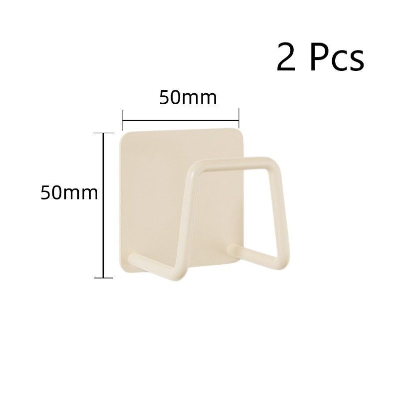 Self-Adhesive Wall Mount Sponge Holder, Bathroom Storage Hanger, White 50mm 2 Pack, Functional Set For Comfortable Daily Washing