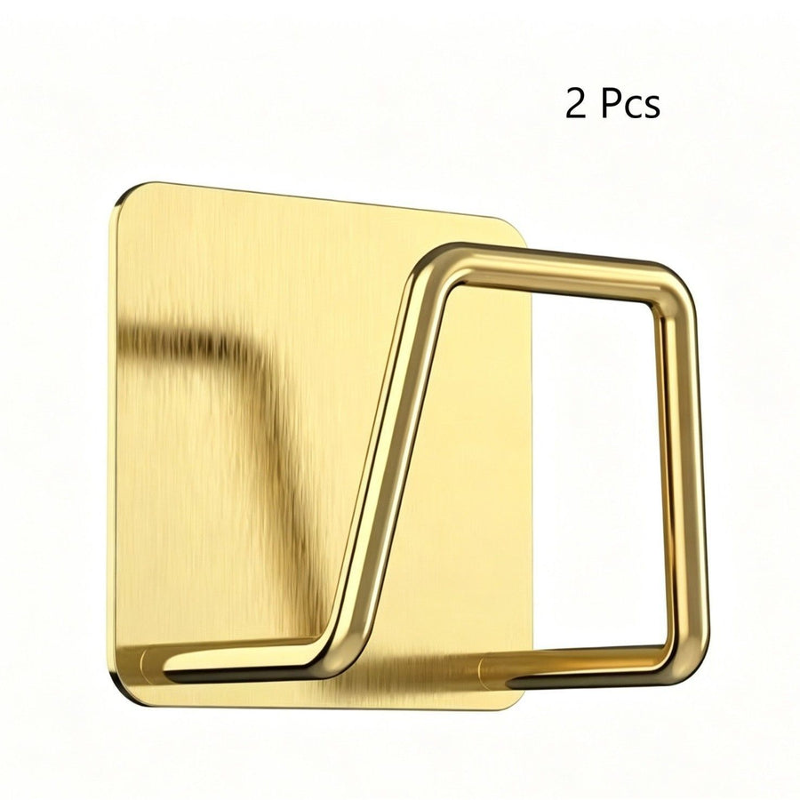 No Drill Bathroom Wall Sponge Rack, Household Basin Storage Hook, Gold 50mm 2 Pack, Premium Combo For Fashion Home Bathroom