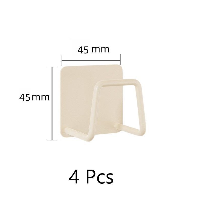 Self Adhesive No Punch Sponge Hanger, Bathroom Basin Accessory Holder, White 45mm 4 Pack, Value Pack To Sort All Bathroom Sundries
