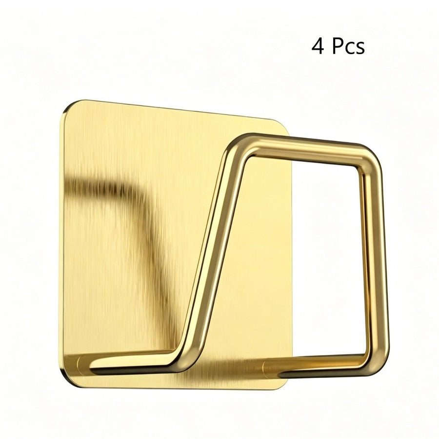 No Drill Bathroom Wall Sponge Rack, Household Basin Storage Hook, Gold 50mm 4 Pack, Luxury Multipack For Stylish Washroom Layout