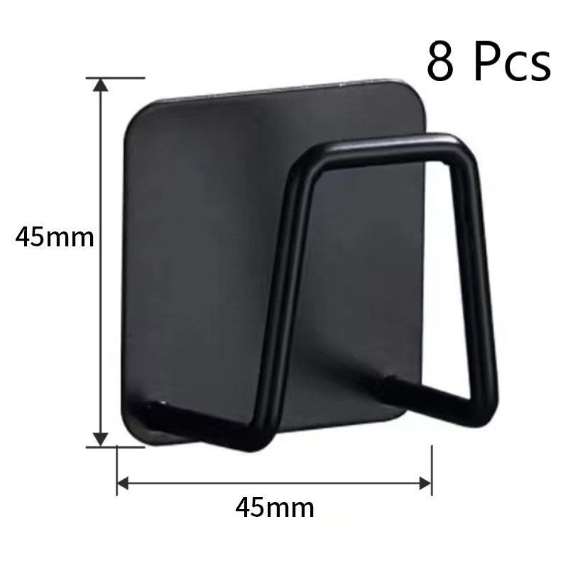 Drill-Free Wall Hanging Bath Sponge Rack, Bathroom Storage Organiser, Black 45mm 8 Pack, Wholesale Pack For Multiple Bathroom Spaces