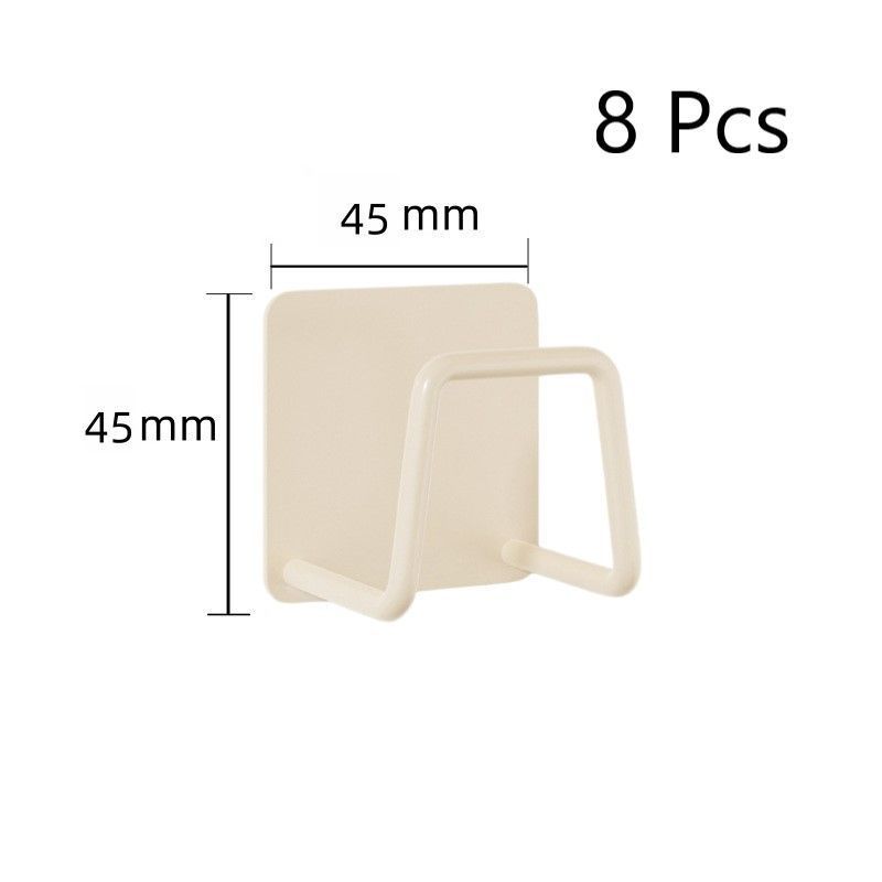 Self Adhesive No Punch Sponge Hanger, Bathroom Basin Accessory Holder, White 45mm 8 Pack, Economical Multipack For Household Renovation