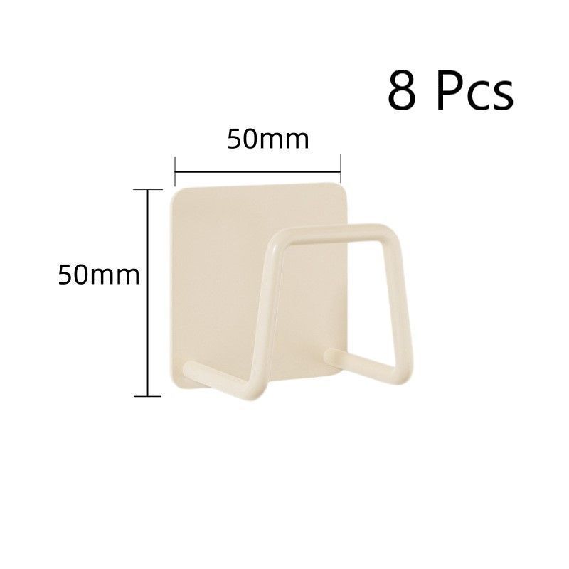 Self-Adhesive Wall Mount Sponge Holder, Bathroom Storage Hanger, White 50mm 8 Pack, Ultimate Storage Pack For Mess-Free Bath Space