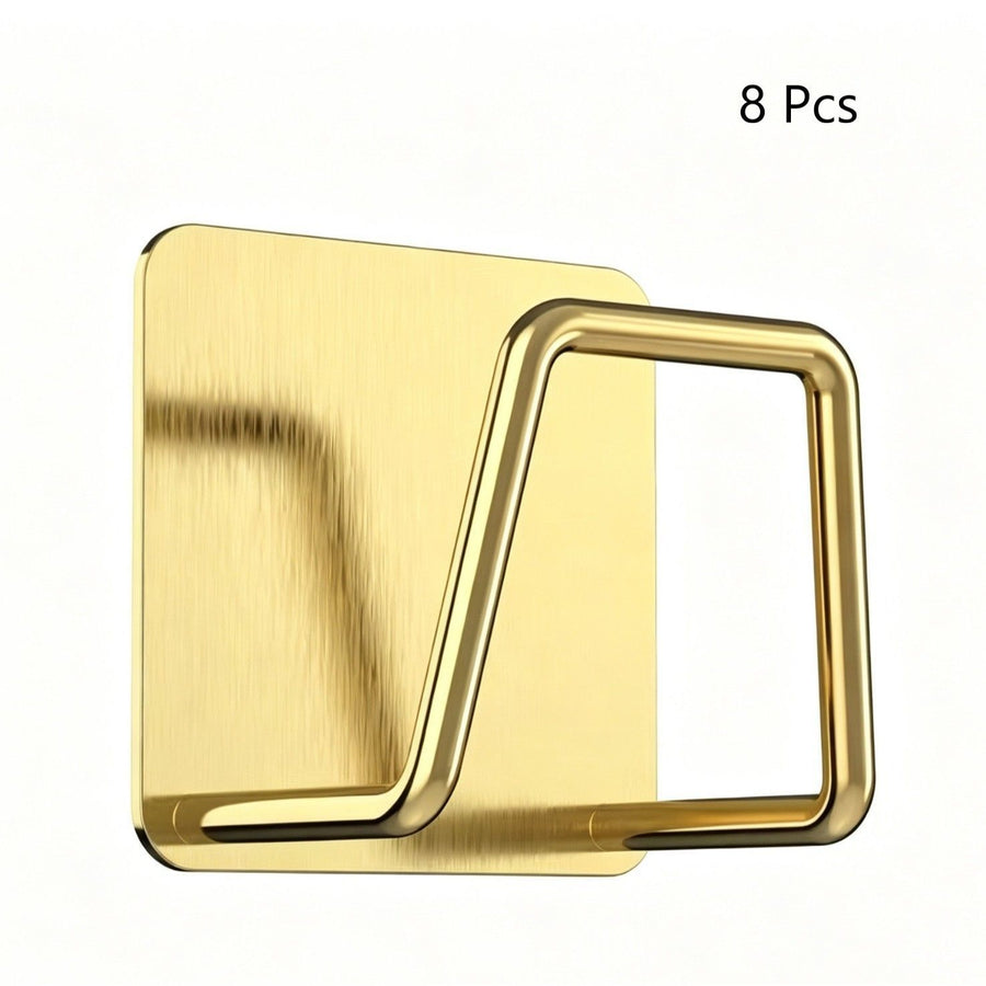 No Drill Bathroom Wall Sponge Rack, Household Basin Storage Hook, Gold 50mm 8 Pack, Premium Large Set For Upscale Home Bathrooms