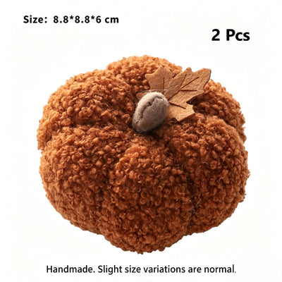 Cloth Stuffed Pumpkin Decoration, Coffee Coloured Plush Pumpkin, Perfect Window Scene Styling For Halloween Parties And Christmas Home Styling, Coffee 2 Pack
