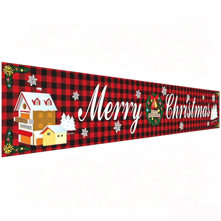 Festive Christmas Hanging Banner, Seasonal Party Backdrop Decor, Beautiful Home & Venue Xmas Decoration, Size 29648cm GZ02
