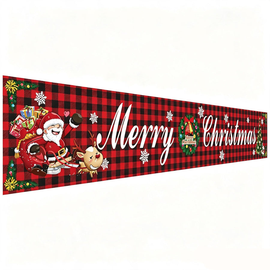 Xmas Holiday Fabric Party Banner, Christmas Background Flag, Perfect For Creating Warm Festive Atmosphere, Size 29648cm GZ03