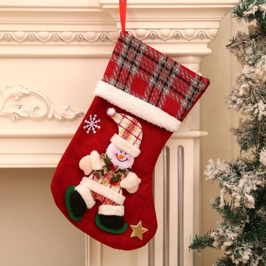 Three Dimensional Oversized Snowman Christmas Stocking, Home Holiday Decor Gift Pouch, 40*25cm
