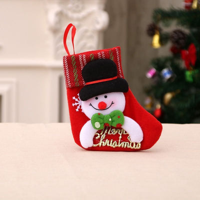 Letter Tag Small Snowman Christmas Stocking, Mini Holiday Xmas Tree Pendant, 16*13cm
