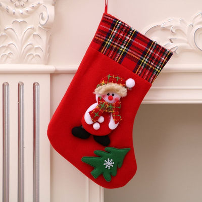 Large Red Snowman Christmas Stocking, Vivid Xmas Hanging Present Pouch, 31*21cm