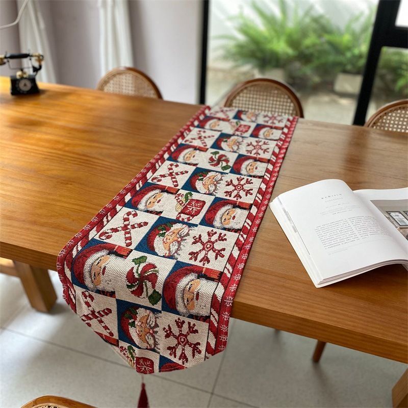Small Christmas Table Runner, Mini Long Table Mat And Cabinet Decor Cloth, 33*45cm, Pattern 06