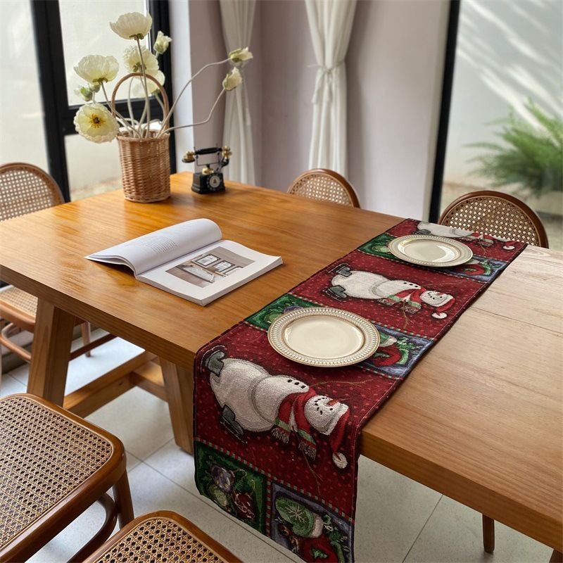 Mini Festive Table Runner, Small Christmas Table Mat & Cabinet Cloth, 33*45cm, Pattern 09