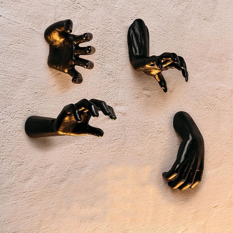 Horror Devil Fake Hand Desktop Decoration, Halloween Haunted & Christmas Scene Prop, 4 Pack (Candles Not Included)