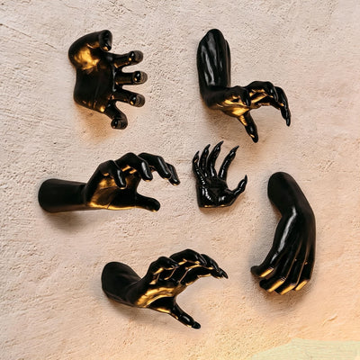 Creepy Fake Demon Hand Prop, Halloween Party & Christmas Indoor Desktop Decoration, 6 Pack (Candles Not Included)
