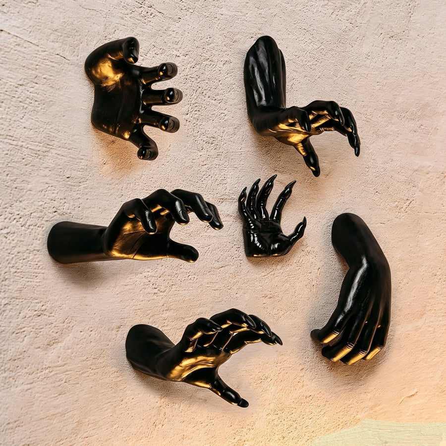 Creepy Fake Demon Hand Prop, Halloween Party & Christmas Indoor Desktop Decoration, 6 Pack (Candles Not Included)