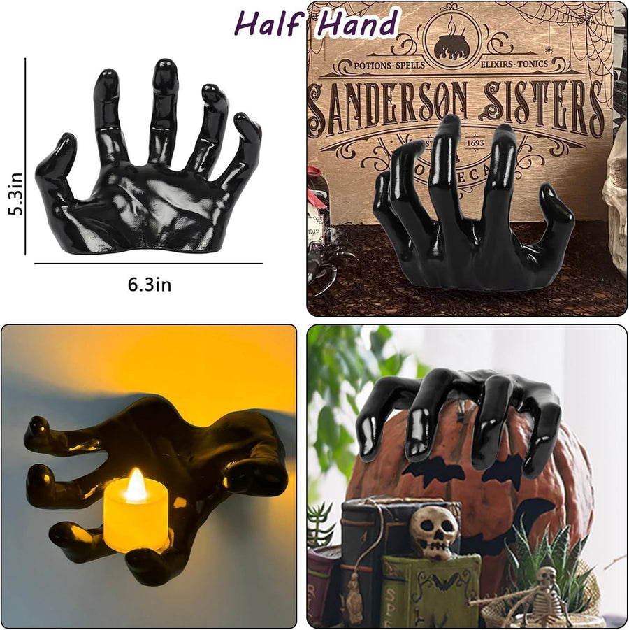 Creepy Ghost Hand Desktop Ornament, Halloween Haunted House & Christmas Decor Prop, No.1 Single Hand (Candles Not Included)