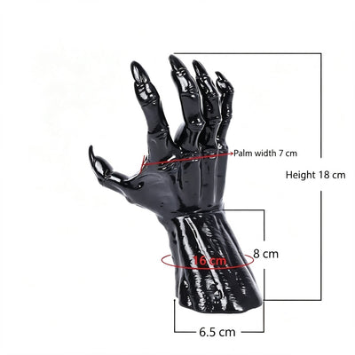 Scary Fake Devil Hand Tabletop Decor, Halloween Party & Christmas Layout Accessory, No.4 Single Hand (Candles Not Included)