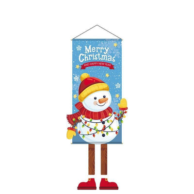 Snowman Print Hanging Tapestry, Christmas & Halloween Party Backdrop Decor Supplies, 110*40cm