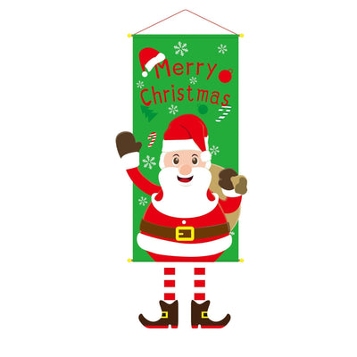 Santa Print Hanging Tapestry, Christmas & Halloween Festival Party Scene Arrangement Prop, 110*40cm