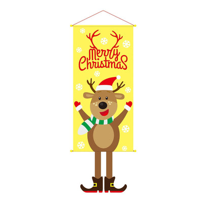 Elk Pattern Hanging Tapestry, Printed Christmas & Halloween Party Background Decor Prop, 110*40cm